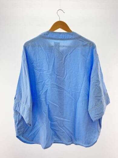 商品画像：スビンゴールドガーゼベースボールシャツ/M/コットン/BLU/無地// 2