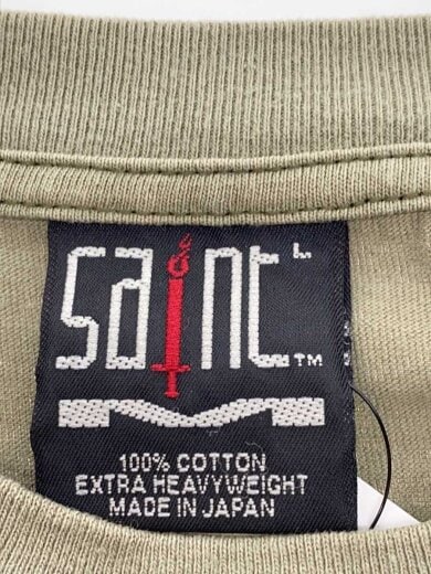 画像：SAINT MICHAEL22SS/Tシャツ/L/コットン/KHK/無地/SM-S22-0000-0243