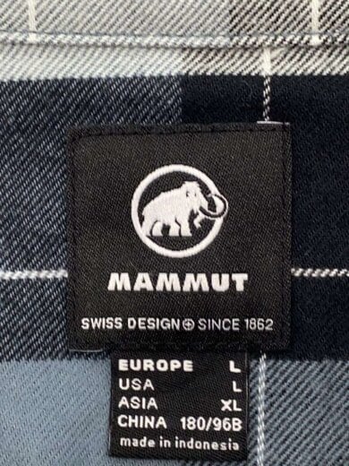 画像：MAMMUT長袖シャツ/L/コットン/BLK/チェック/1015-014813