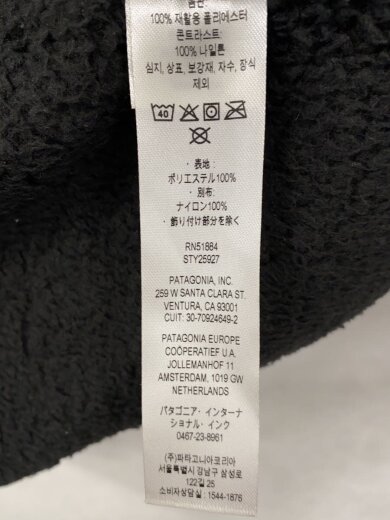 画像：patagoniaフリースベスト/S/ポリエステル/BLK/25927fa234