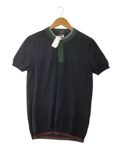 画像：GUCCIニットポロ/シェリーライン/ロゴ/ポロシャツ/M/ウール/BLK1