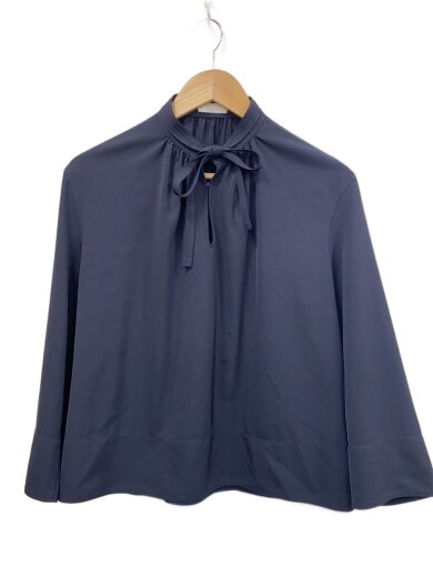 商品画像：2way/ストレッチタイ/スタンドカラーブラウス/36/ポリエステル/NVY/11-01-51-01003 1