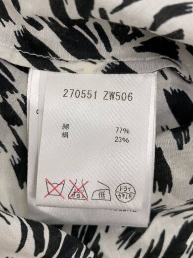 商品画像：シルク混/レオパード柄長袖ブラウス/42/--/WHT// 4