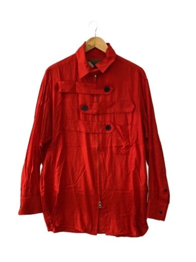 商品画像：長袖シャツ/ベルト装飾/ダブルジップ/2/レーヨン/RED// 1