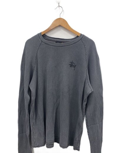 商品画像：BASIC STUSSY THERMAL/XL/コットン/GRY/ロゴ/ワッフル/サーマル// 1