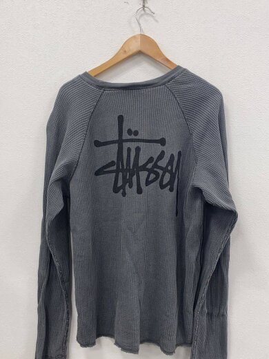 商品画像：BASIC STUSSY THERMAL/XL/コットン/GRY/ロゴ/ワッフル/サーマル// 2