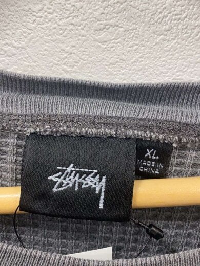 商品画像：BASIC STUSSY THERMAL/XL/コットン/GRY/ロゴ/ワッフル/サーマル// 3
