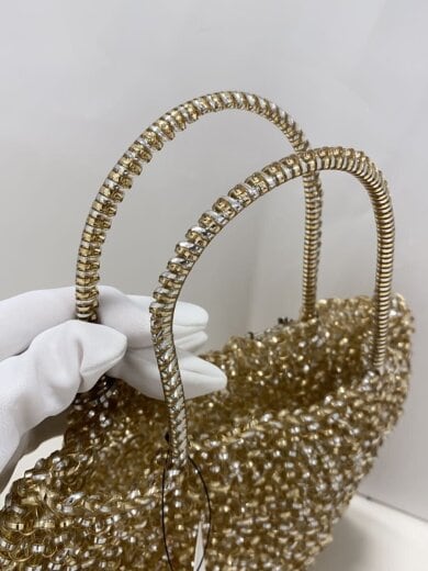 商品画像：ワイヤーバッグ/リボンチャーム/ハンドバッグ/PVC/GLD 3