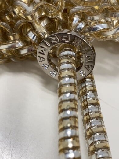 商品画像：ワイヤーバッグ/リボンチャーム/ハンドバッグ/PVC/GLD 8