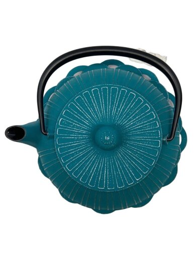 商品画像：ENCHANTHE/南部鉄器カラーポット/鍋敷き/2点セット/ターコイズ 2