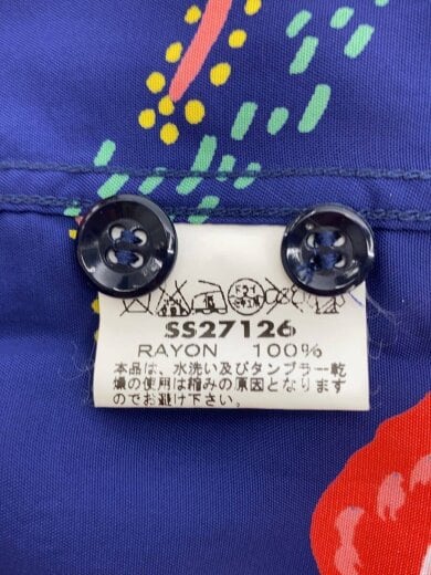 商品画像：長袖シャツ/M/レーヨン/NVY/総柄/SS27126// 4