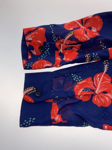 商品画像：長袖シャツ/M/レーヨン/NVY/総柄/SS27126// 5