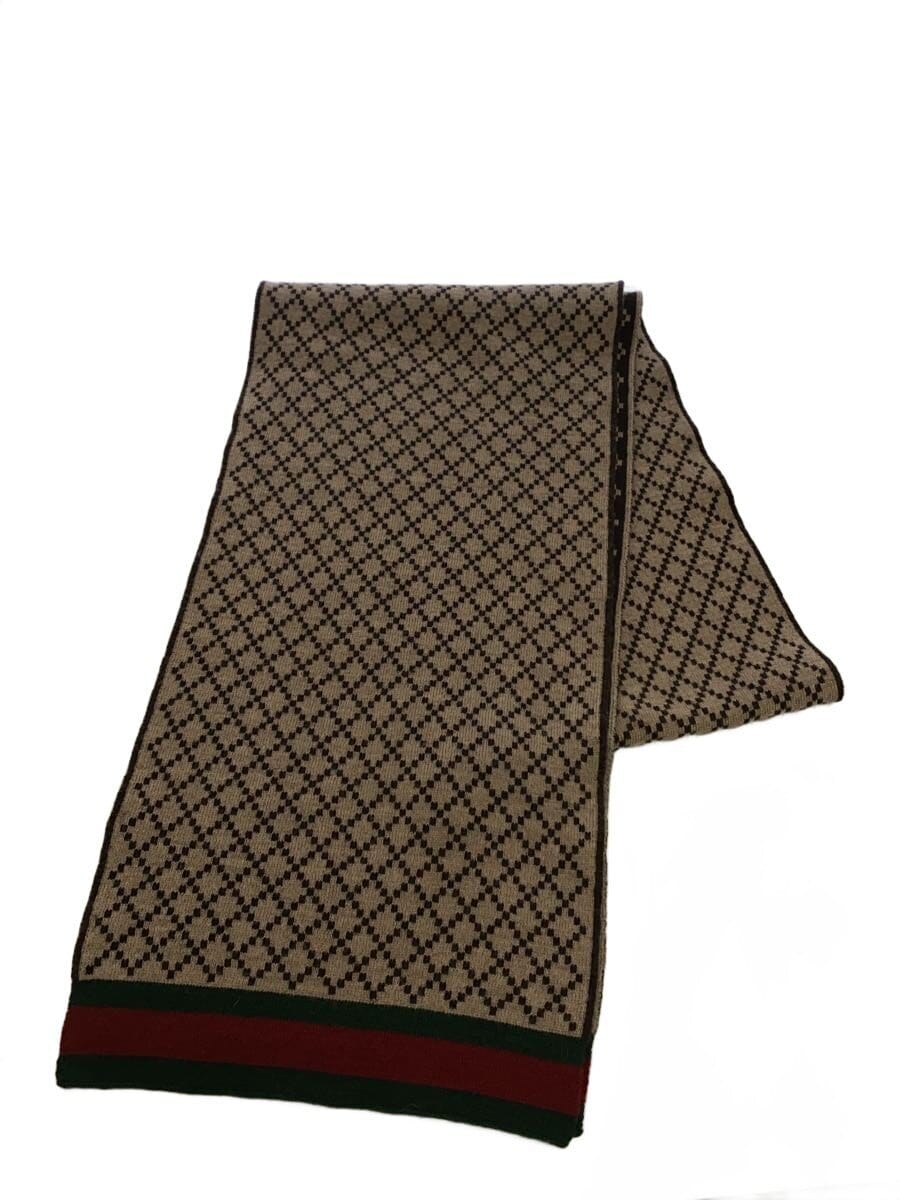 GUCCI / マフラー/ウール/BRW/総柄/メンズ