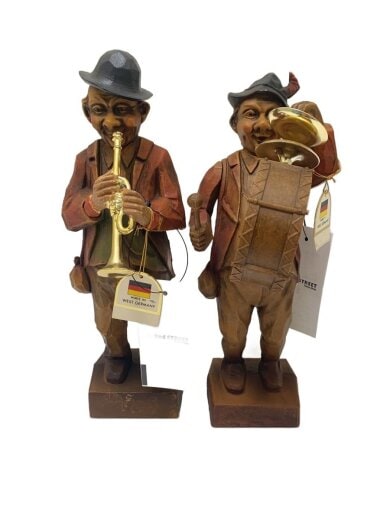 商品画像：西ドイツ製/木彫り人形/インテリア雑貨/2点セット/BRW 1