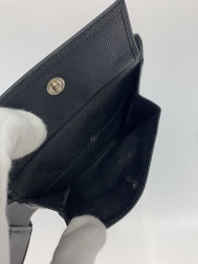 商品画像：2つ折り財布/レザー/BLK/メンズ/使用感有り 5