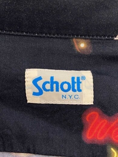 画像：Schott長袖シャツ/2L/レーヨン/BLK/31250893