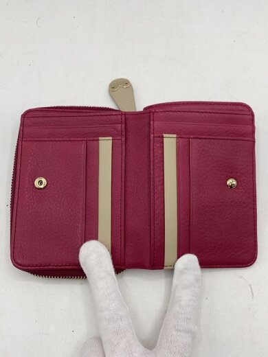 商品画像：2つ折り財布/レザー/PNK/無地/レディース 4