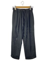 SIDE PIPING EASY PANTS RECYCLE POLYESTER WOOL MESH/BLK