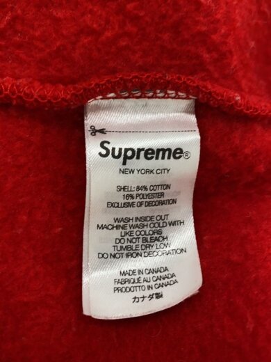 商品画像：22AW/S Logo Hoooded Sweartshirt/M/コットン/RED/無地 5