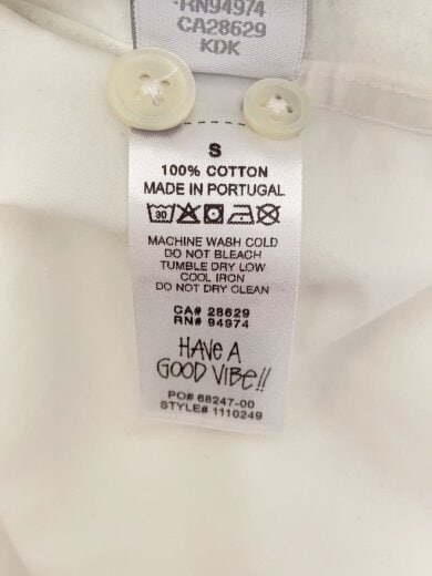 商品画像：World Tour Shirt/長袖シャツ/S/コットン/WHT/22F1110249 4