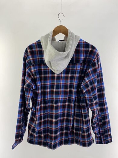 商品画像：Hooded Flannel Shirt/M/コットン/BLU/チェック/253BoTT41 2