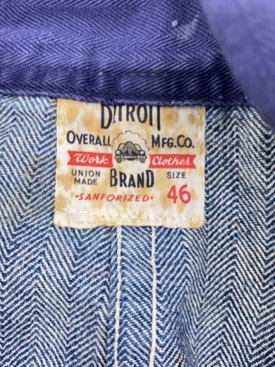 商品画像：50S~60S/DETROIT/オールインワン/46/コットン/IDG/全体的汚れ有// 4
