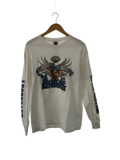 商品画像：長袖Tシャツ/L/コットン/WHT/プリント 1