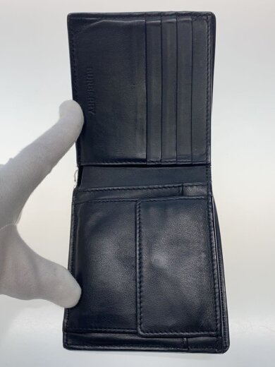商品画像：2つ折り財布/レザー/BLK/無地/メンズ// 4