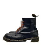 履き皺有/レースアップブーツ/UK9/BLK/レザー