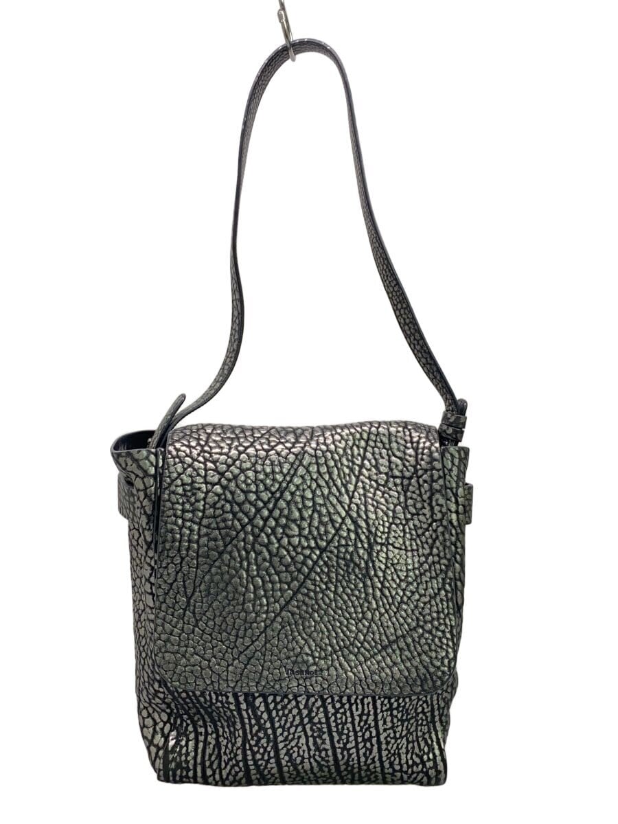 JIL SANDER / ショルダーバッグ/レザー/GRY/無地