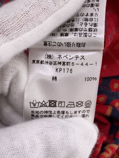 商品画像：半袖シャツ/XL/コットン/レッド/総柄/KP176// 4