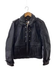 レザージャケット・ブルゾン/46/レザー/BLK/PBD-0324