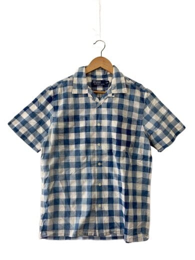 商品画像：オープンカラー/半袖シャツ/M/コットン/BLU/チェック 1