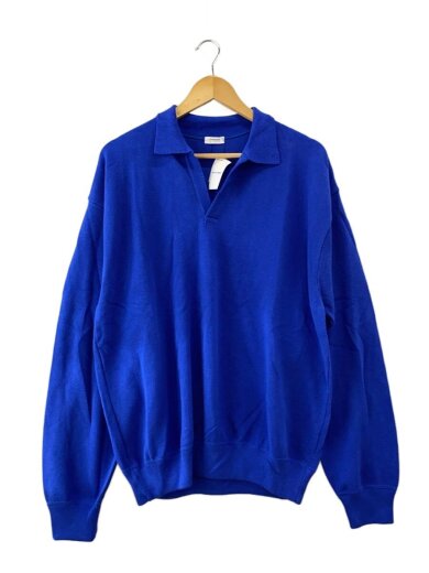商品画像：シルクブレンド/スキッパー/ニット・セーター(薄手)/2/コットン/BLU/2601-025// 1