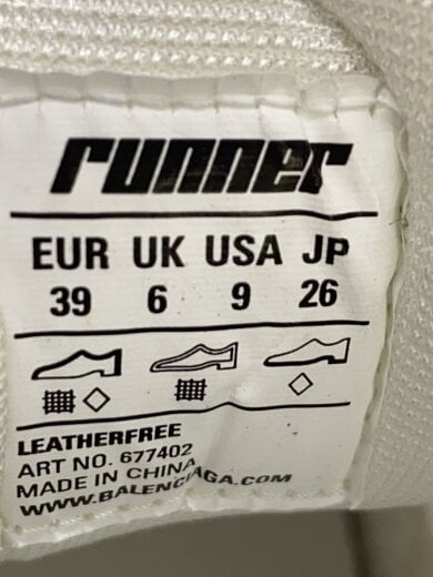 商品画像：Runner Sneakers/ローカットスニーカー/26cm/WHT/677402// 5