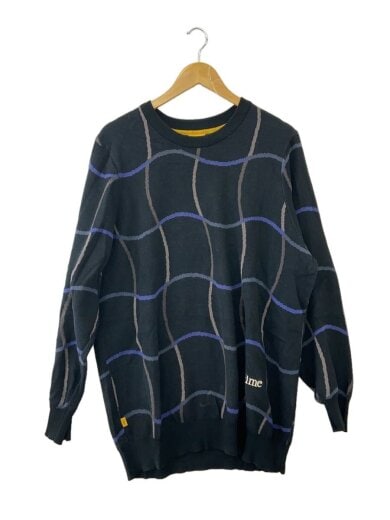 商品画像：ニット・セーター(薄手)/XL/コットン/BLK/総柄// 1
