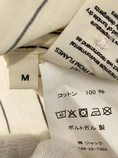 商品画像：長袖シャツ/M/コットン/CRM/ストライプ 4