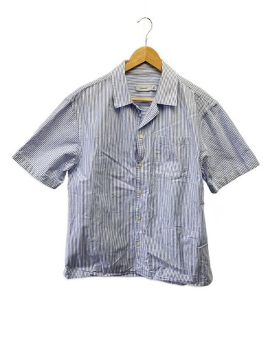 商品画像：半袖シャツ/S/コットン/BLU/ストライプ/CR481 1
