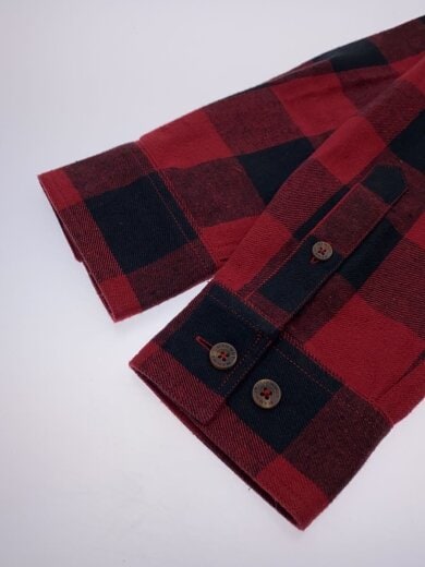 商品画像：長袖シャツ/XXL/ヘンプ/RED/チェック/1015-01430// 5