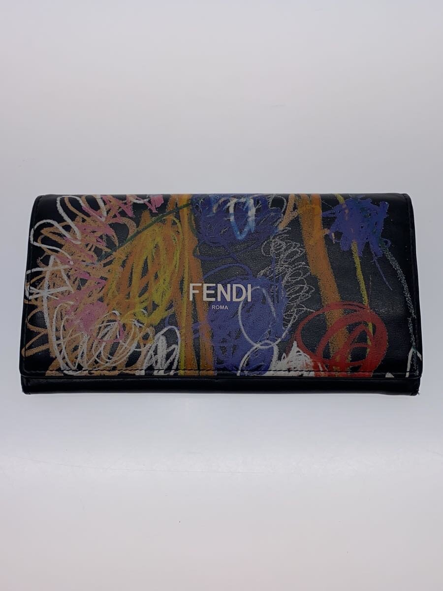 FENDI / 長財布/レザー/BLK/総柄/メンズ/7M0264 AH8Q