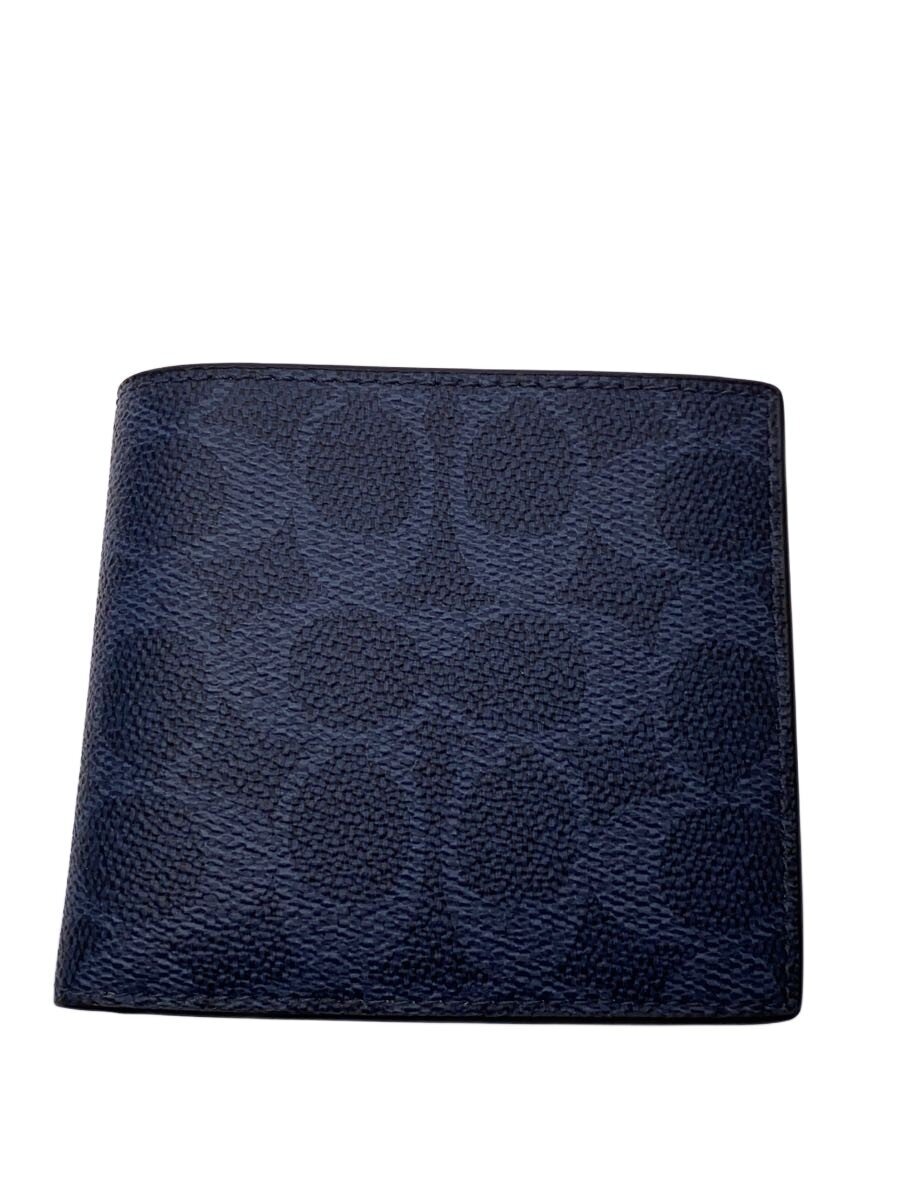 COACH / 2つ折り財布/--/BLU/総柄/メンズ/CY406