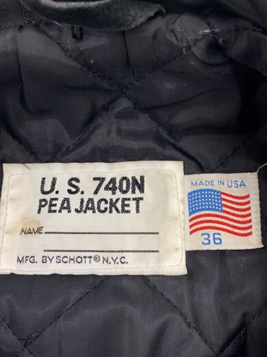 商品画像：ピーコート/36/レザー/BLK/無地// 3