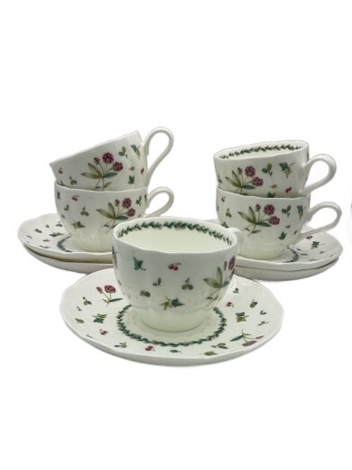 商品画像：カップ&ソーサー/5点セット/WHT 1