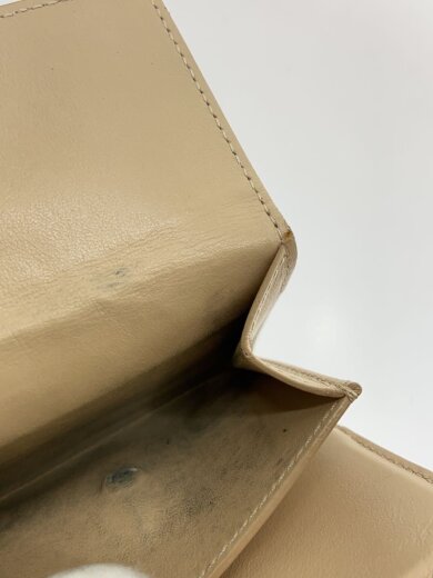 商品画像：3つ折り財布/レザー/BEG/無地/レディース// 5