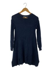 長袖ワンピース/36/ウール/ネイビー/アルパカ混