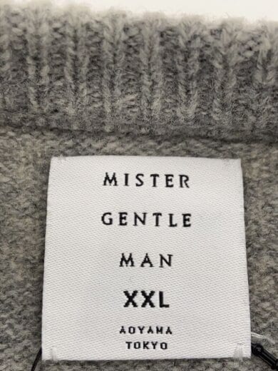 商品画像：ニット・セーター(薄手)/XXL/ウール/GRY/無地/背面チェック/MGN-KN04 3