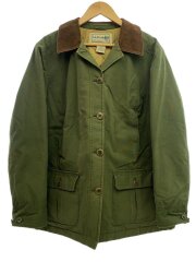 ジャケット/ワークジャケット/ダックジャケット/L/コットン/カーキ/裏地キルティング/襟コーデュロイ