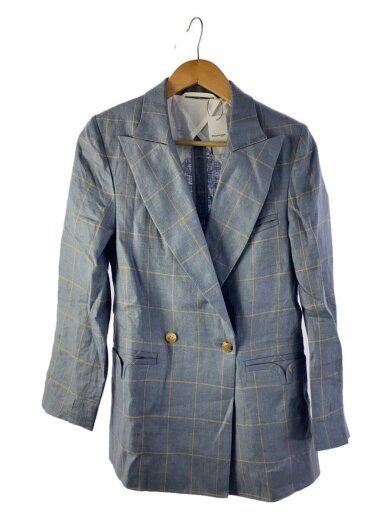 画像：Cabanaテーラードジャケット/36/リネン/GRY/チェック/21ss-jk04-a1