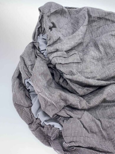 商品画像：2WAYスリーブボリュームワンピース/半袖ワンピース/FREE/リネン/BLK/チェック// 6