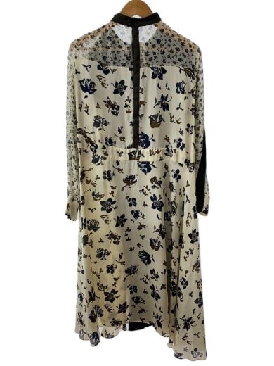 商品画像：22AW/ドッキング長袖ワンピース/1/ウール/KHK/総柄/22-06308 2